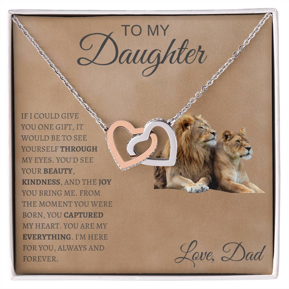 Interlocking Hearts Necklace  Dad To My Daughter