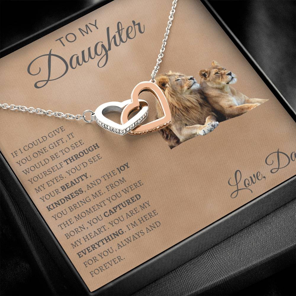 Interlocking Hearts Necklace  Dad To My Daughter