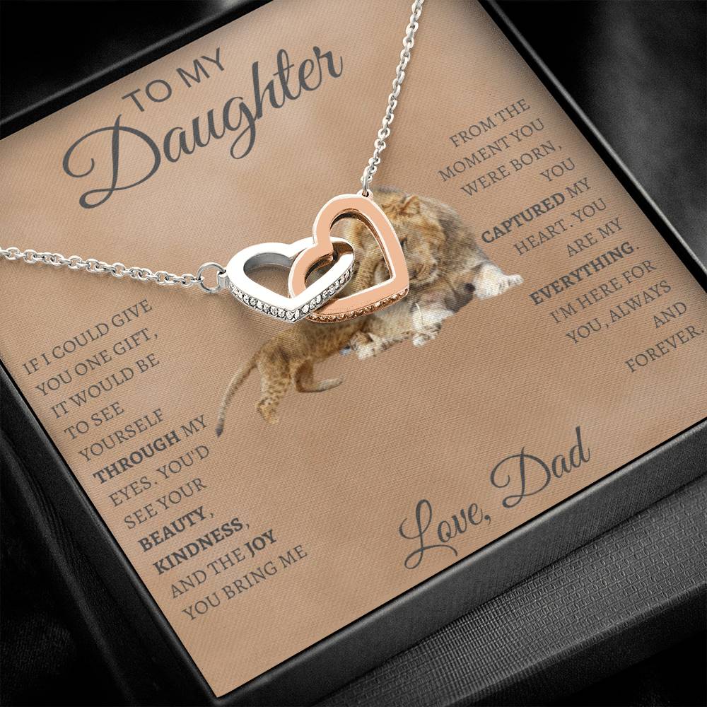 Interlocking Hearts Necklace  Dad To My Daughter