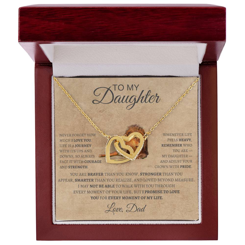 Interlocking Hearts Necklace Dad To My Daughter