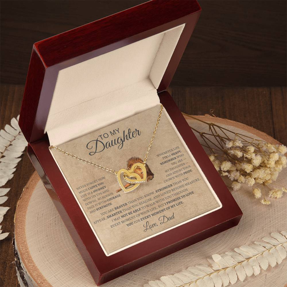 Interlocking Hearts Necklace Dad To My Daughter
