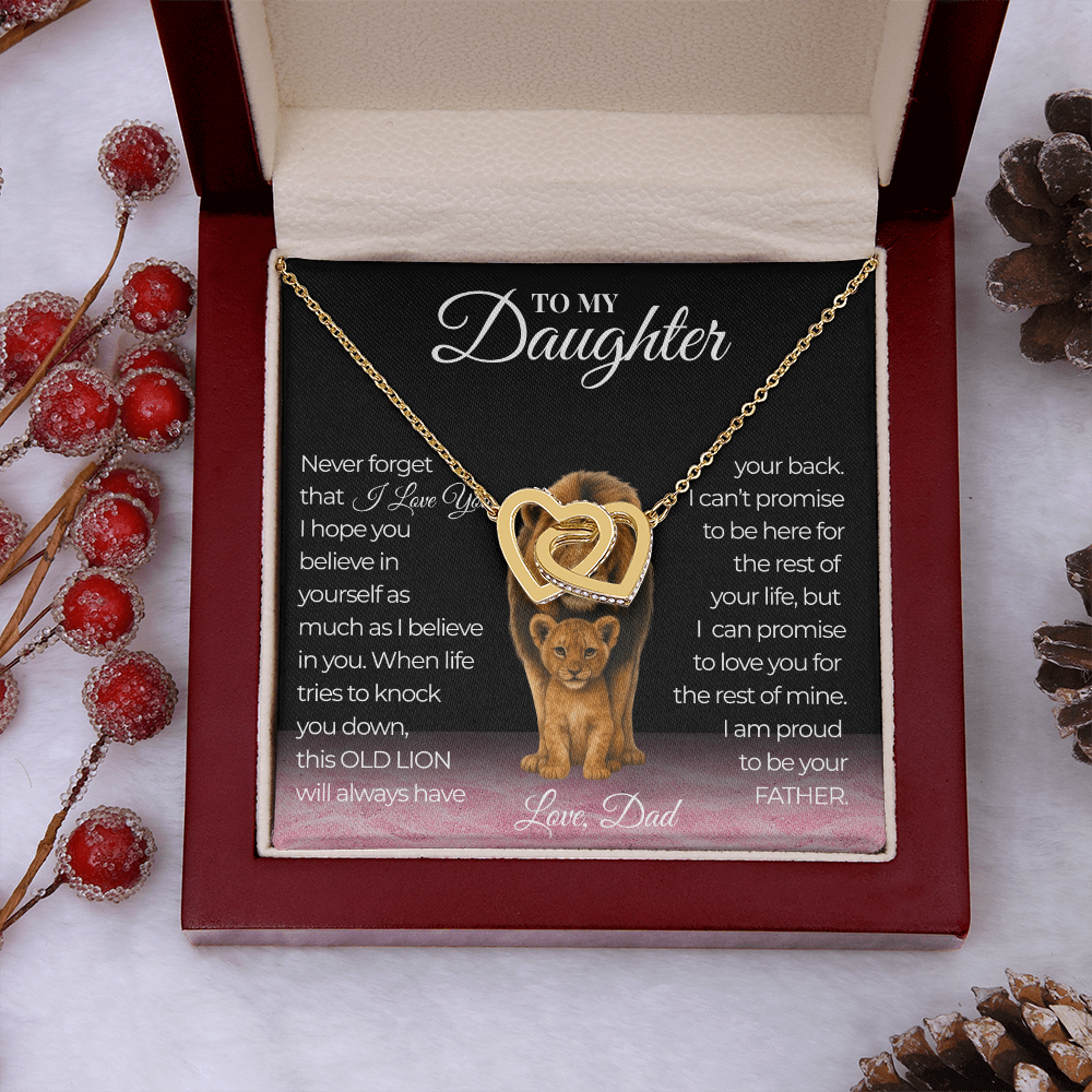 Never Forget That I Love You Interlocking Hearts Daughter Necklace  Love Dad