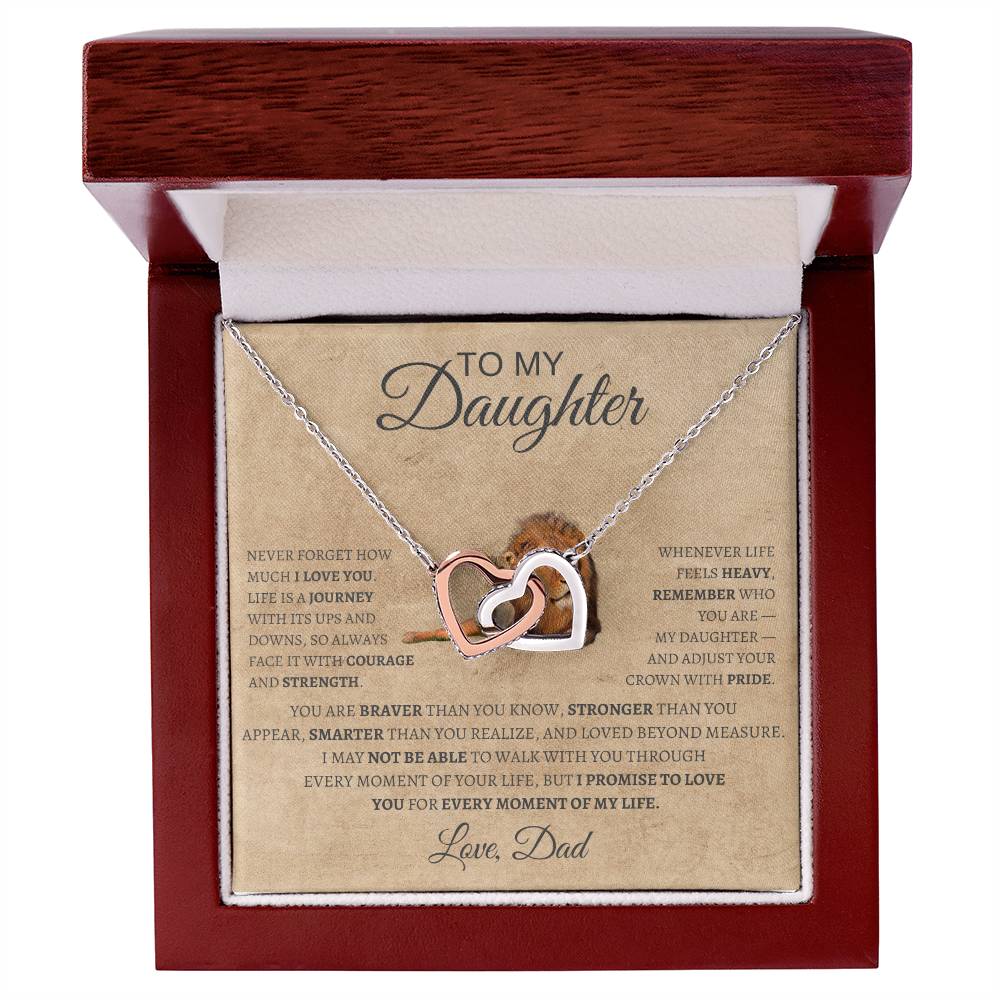 Interlocking Hearts Necklace Dad To My Daughter