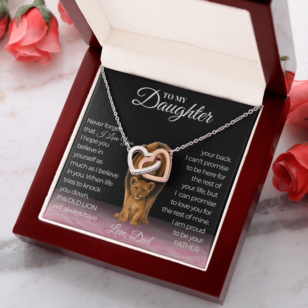 Never Forget That I Love You Interlocking Hearts Daughter Necklace  Love Dad