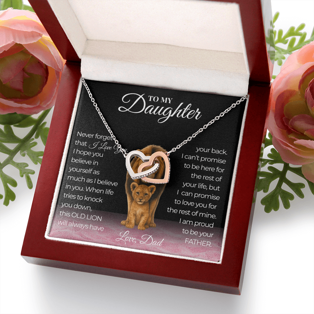 Never Forget That I Love You Interlocking Hearts Daughter Necklace  Love Dad