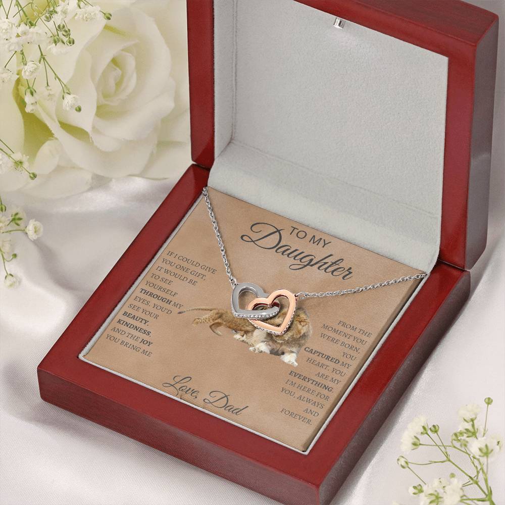Interlocking Hearts Necklace  Dad To My Daughter