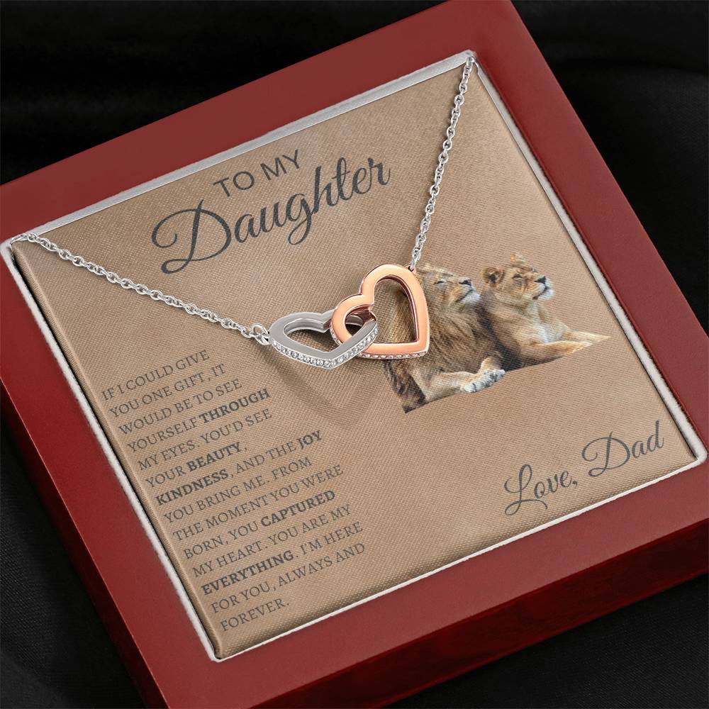 Interlocking Hearts Necklace  Dad To My Daughter