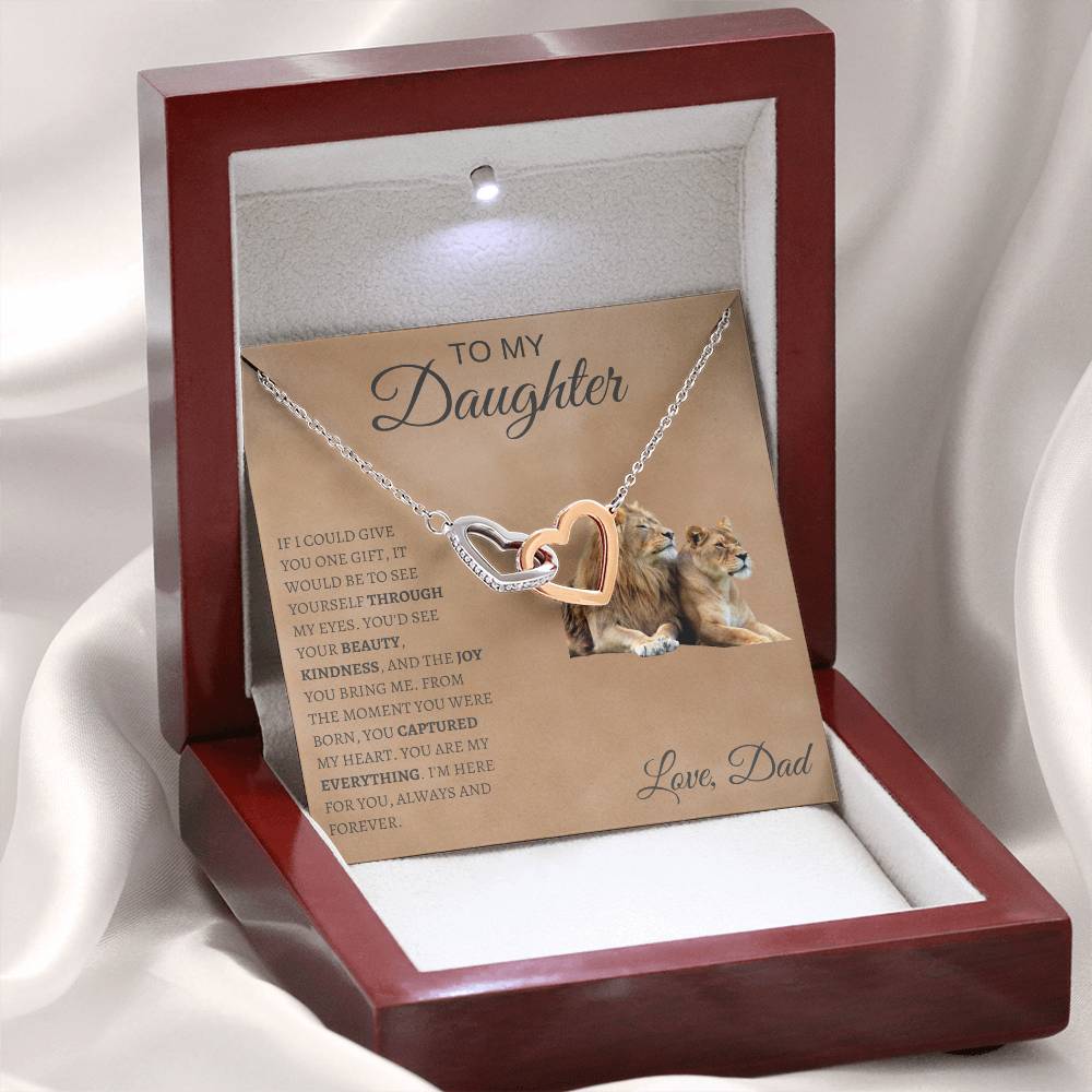 Interlocking Hearts Necklace  Dad To My Daughter