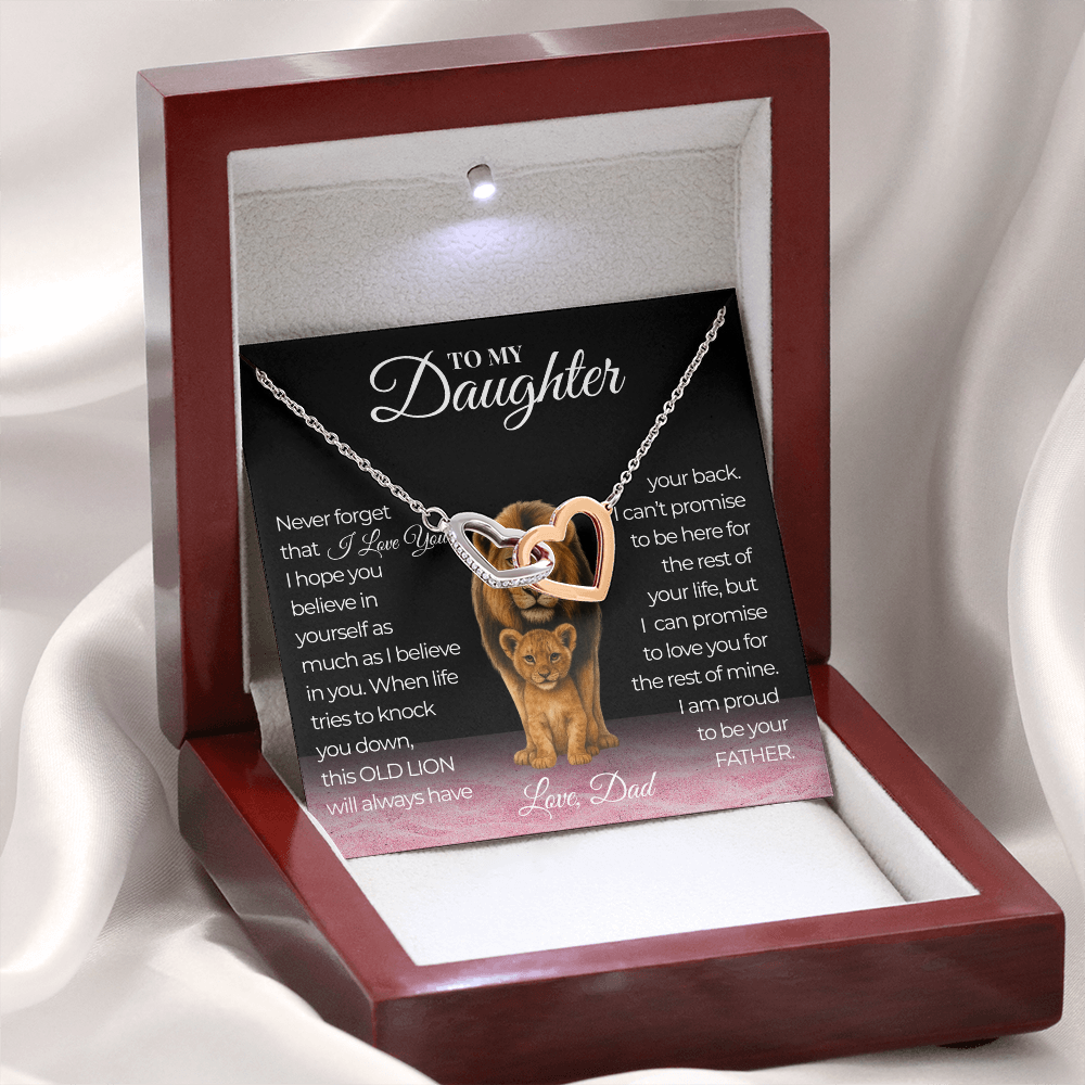 Never Forget That I Love You Interlocking Hearts Daughter Necklace  Love Dad