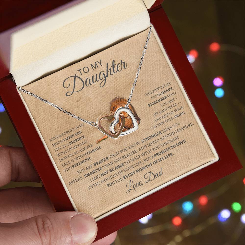 Interlocking Hearts Necklace Dad To My Daughter