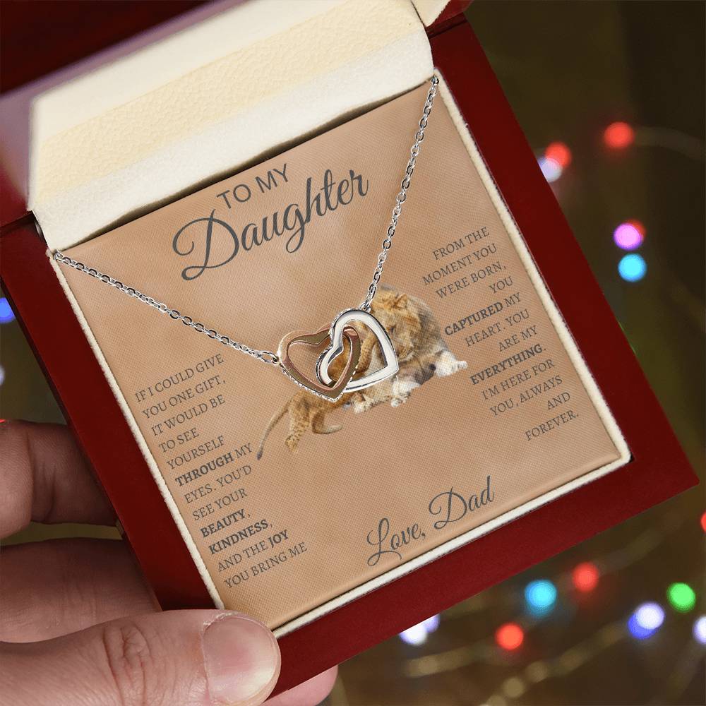 Interlocking Hearts Necklace  Dad To My Daughter