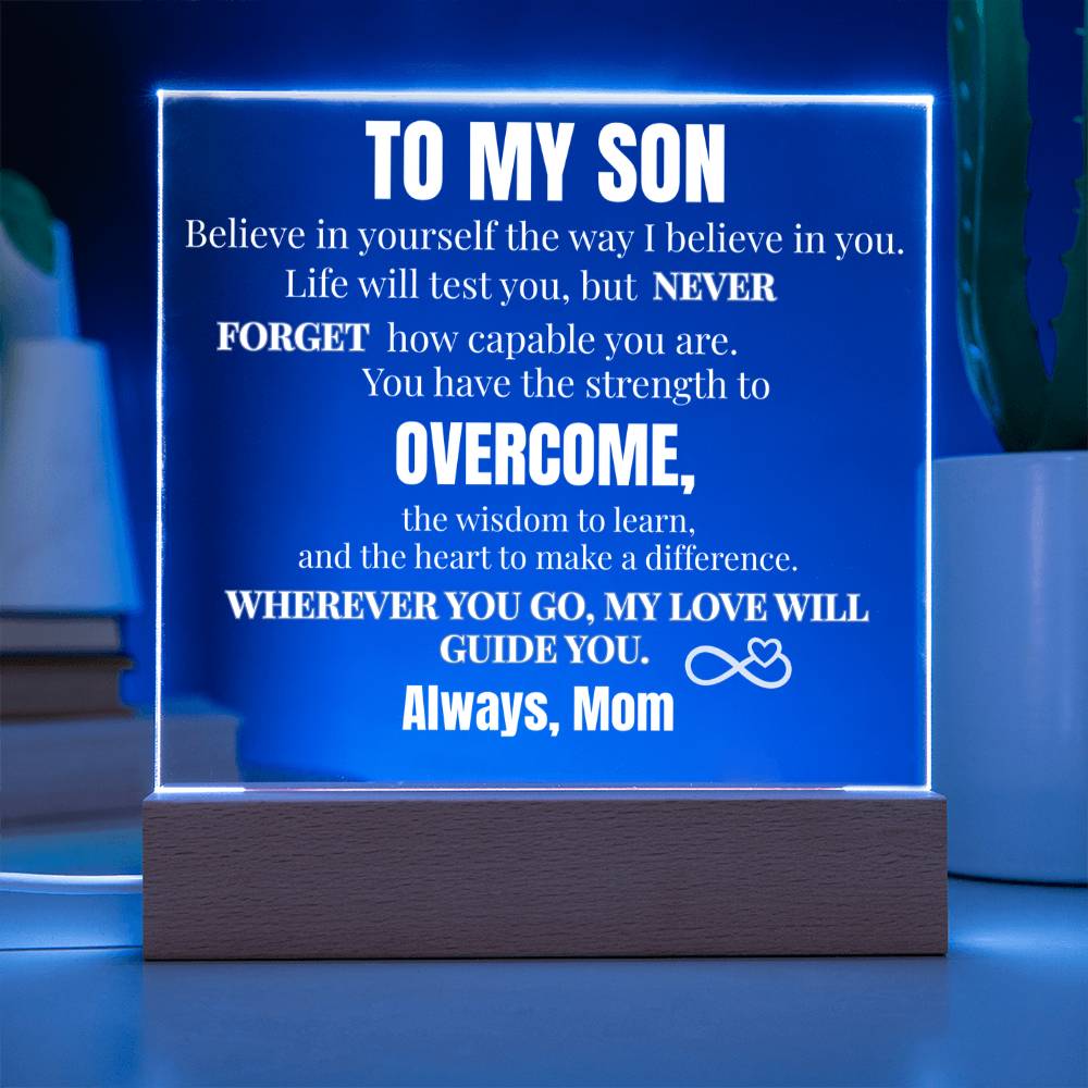 You Are Capable Square Acrylic Plaque To My Son