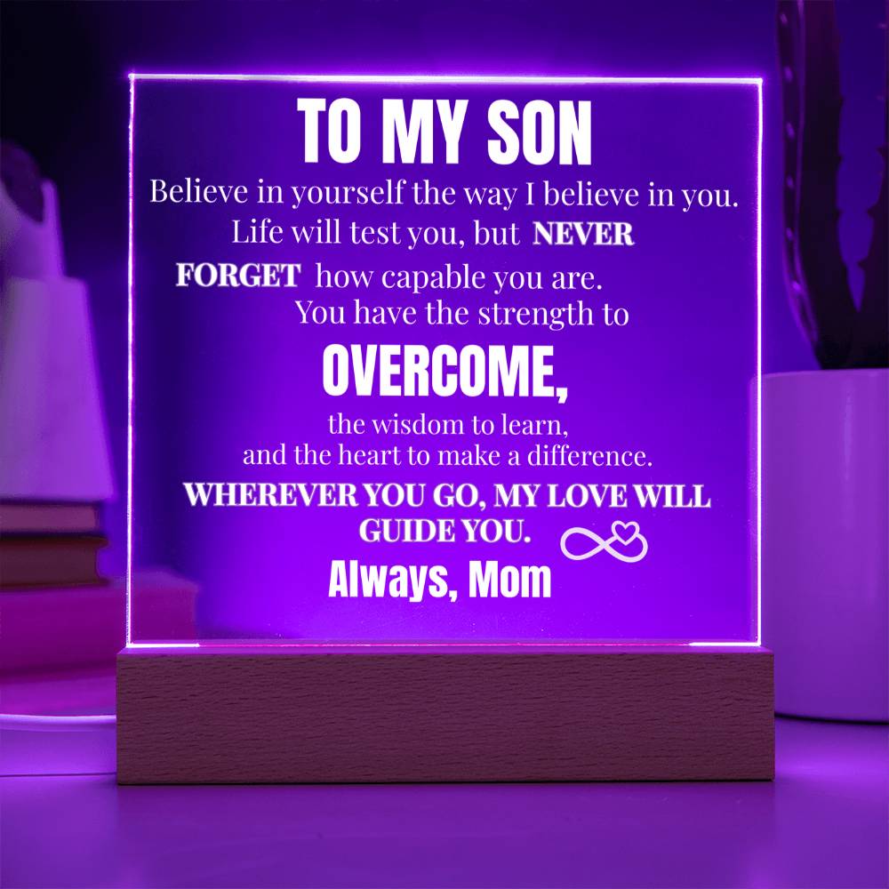 You Are Capable Square Acrylic Plaque To My Son