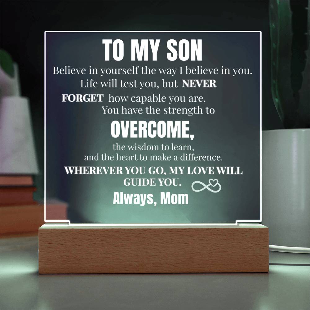 You Are Capable Square Acrylic Plaque To My Son