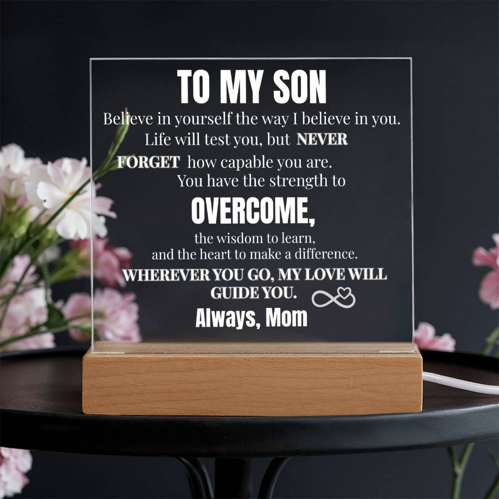 You Are Capable Square Acrylic Plaque To My Son