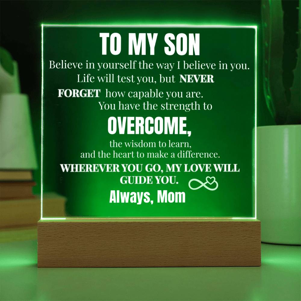 You Are Capable Square Acrylic Plaque To My Son
