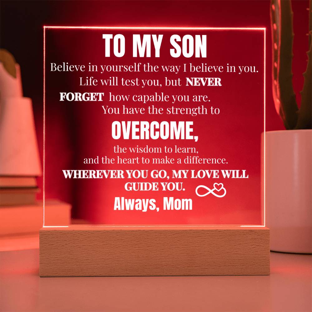 You Are Capable Square Acrylic Plaque To My Son