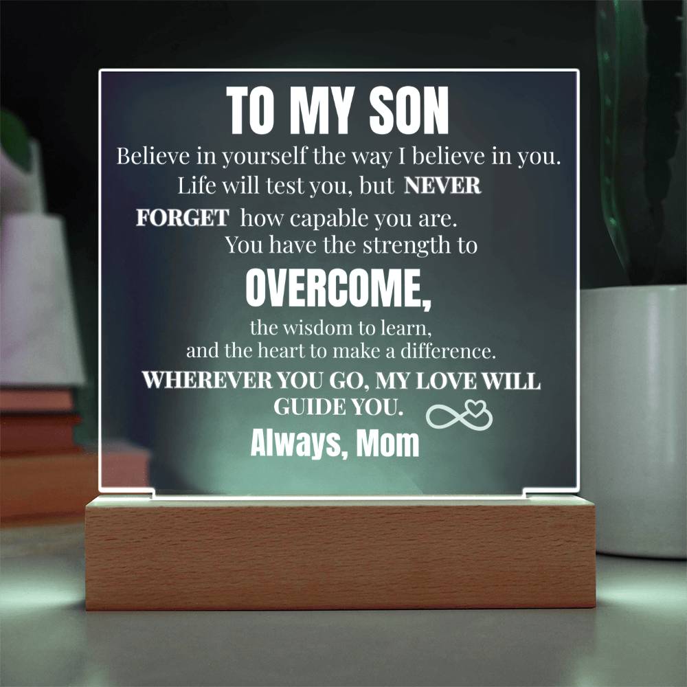 You Are Capable Square Acrylic Plaque To My Son
