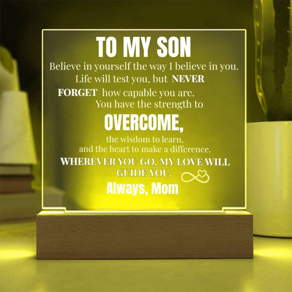 You Are Capable Square Acrylic Plaque To My Son