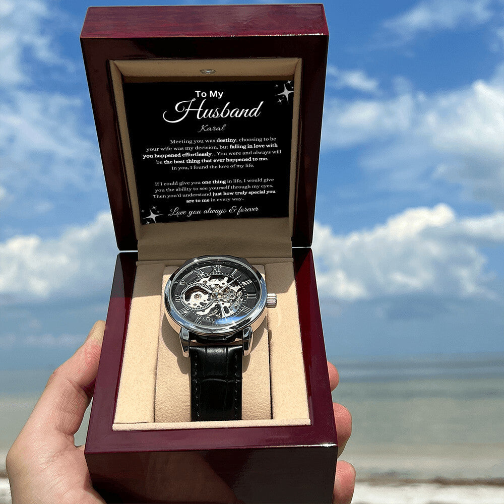 Personalized Men's Openwork Watch To My Husband