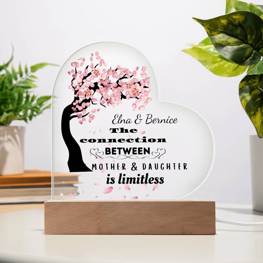 Personalized The Connection | Between Mother & Daughter | Heart Plaque