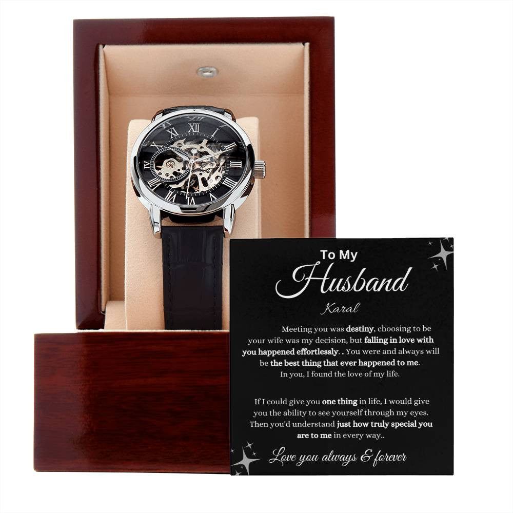 Personalized Men's Openwork Watch To My Husband