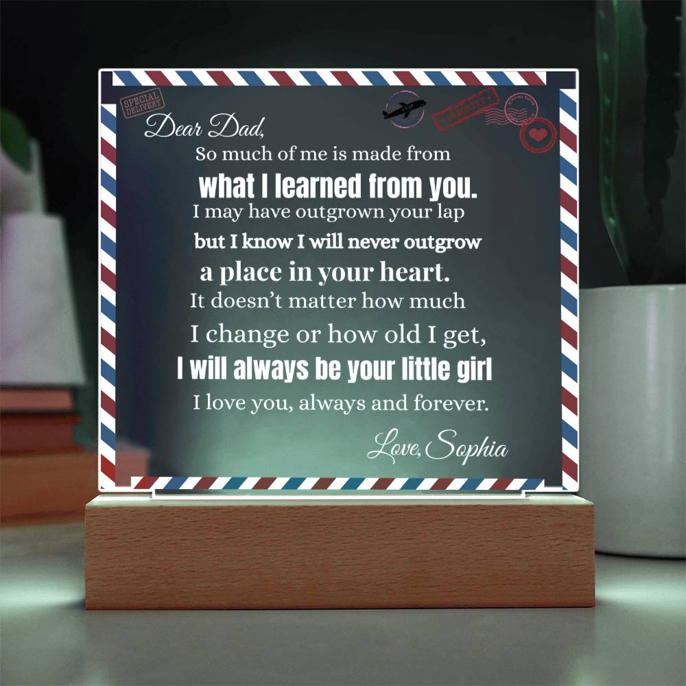 What I Learned From You  | Acrylic Square Plaque