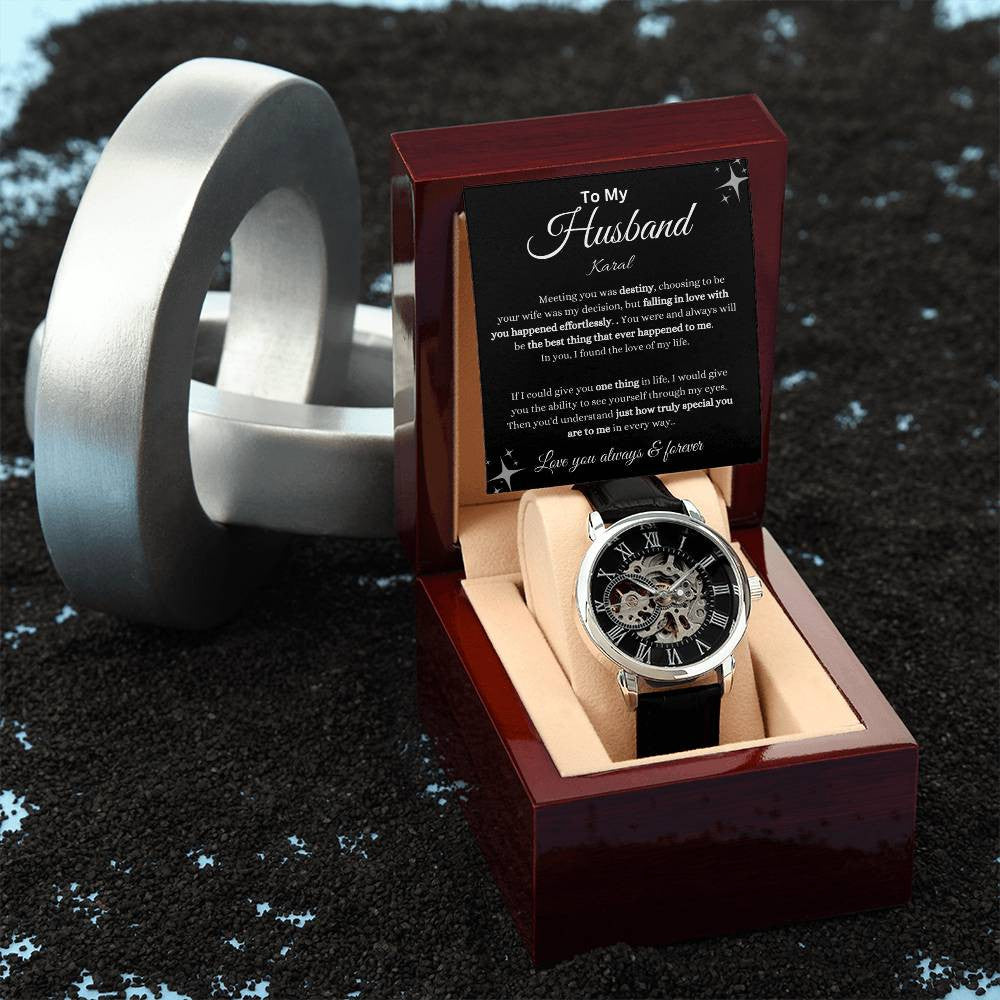 Personalized Men's Openwork Watch To My Husband