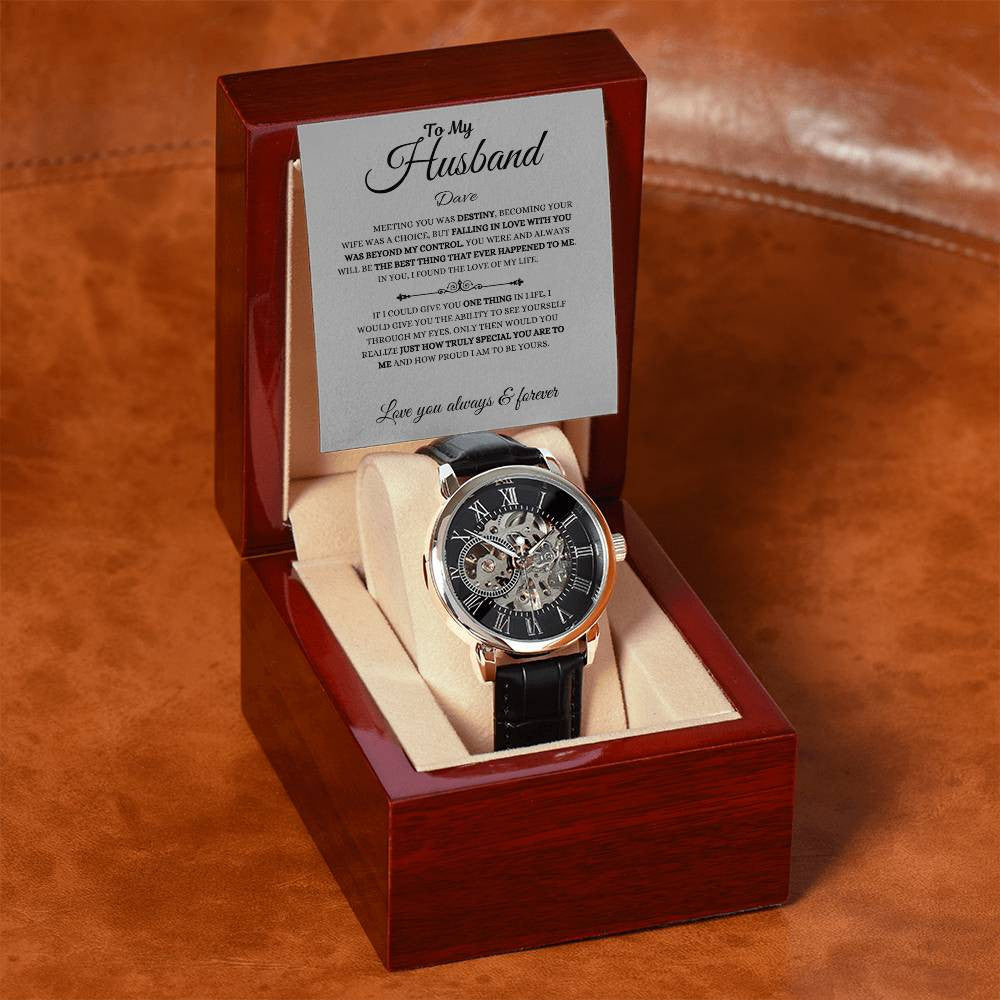Personalized Men's Openwork Watch To My Husband