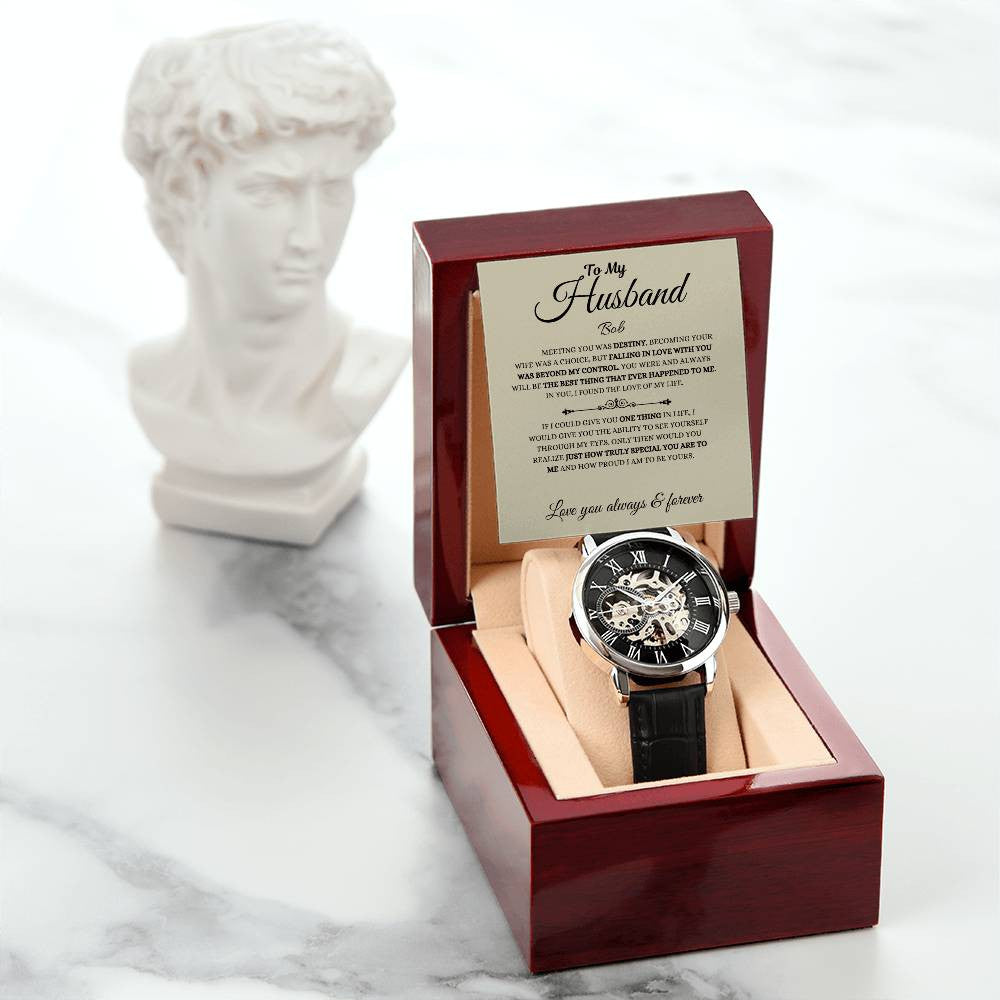 Personalized Men's Openwork Watch  To My Husband