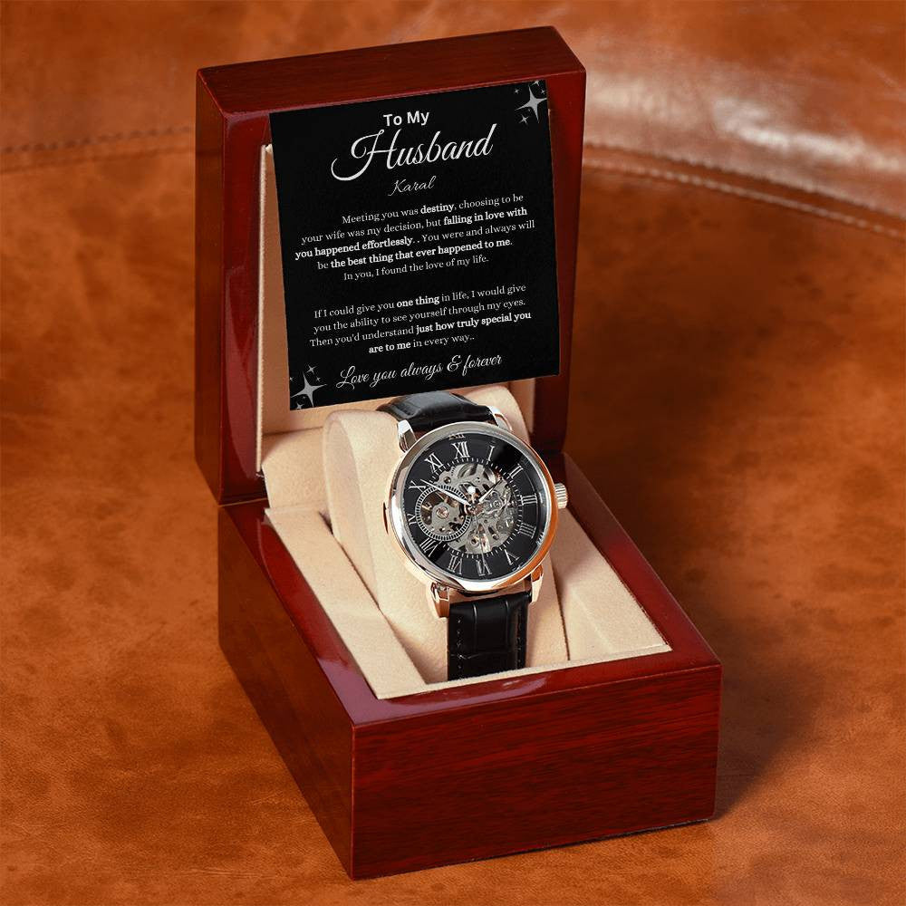 Personalized Men's Openwork Watch To My Husband