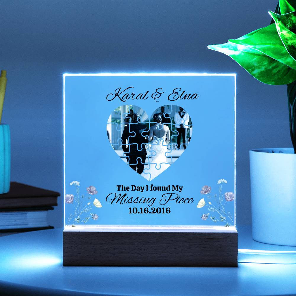 Personalized couple Puzzle  Square Plaque