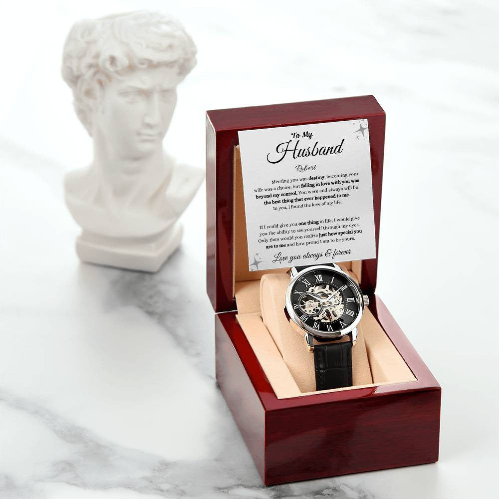 Personalized Men's Openwork Watch To My Husband
