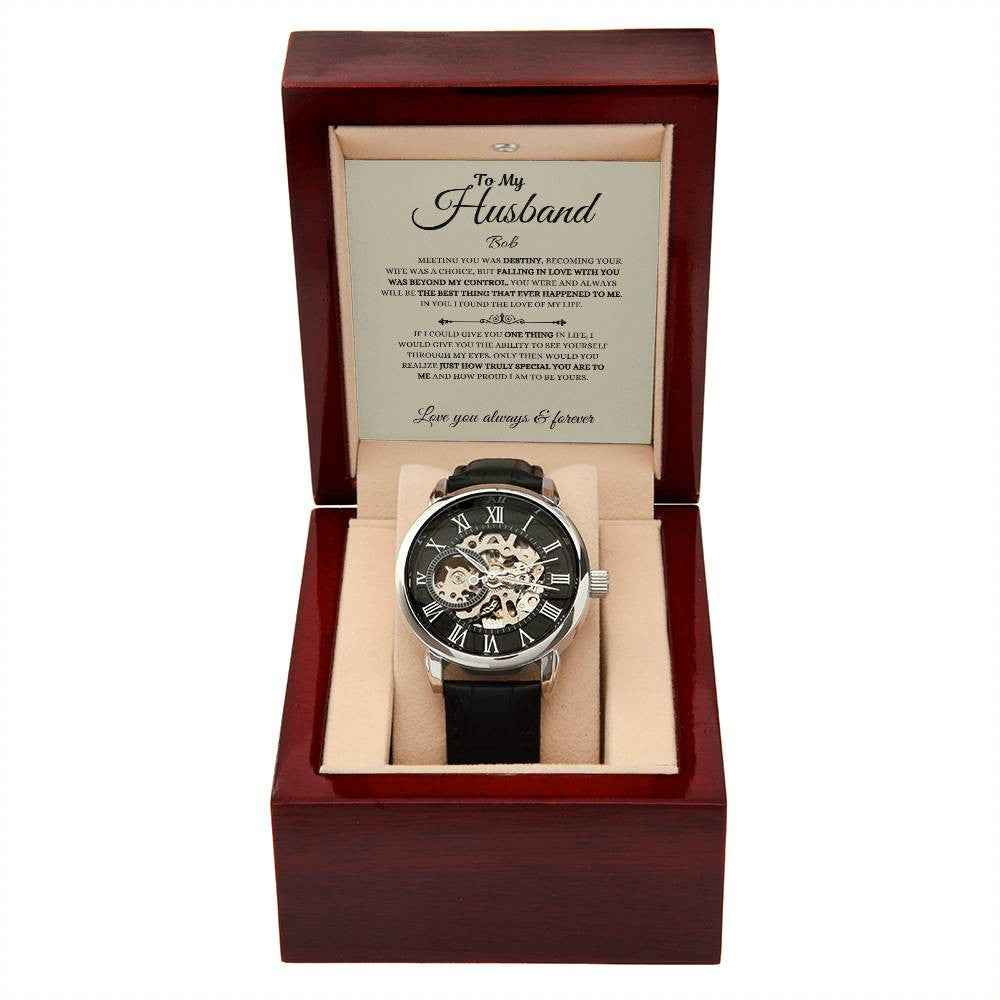 Personalized Men's Openwork Watch  To My Husband