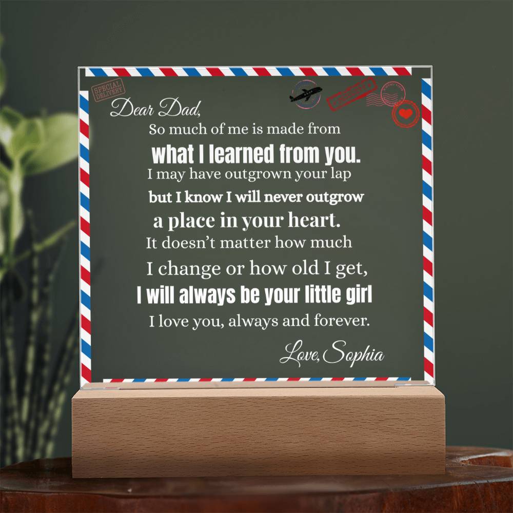 What I Learned From You  | Acrylic Square Plaque