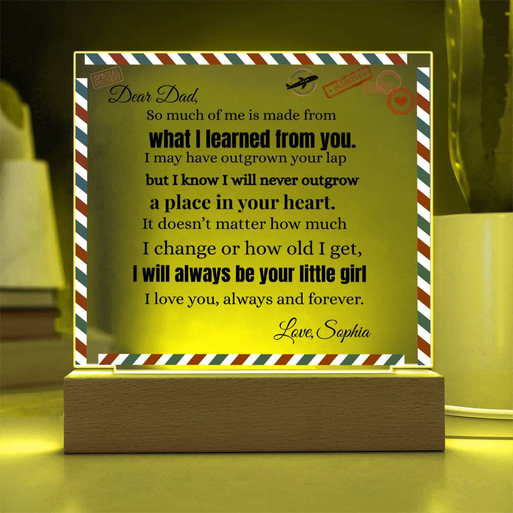 What I Learned From You  | Acrylic Square Plaque