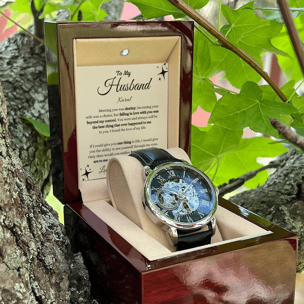 Personalized Men's Openwork Watch  To My Husband